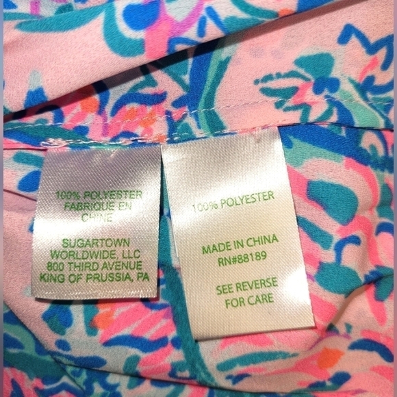 Lilly Pulitzer Rein Top In Pink Tropics Tint Tangerine Dream Size XS - Picture 9 of 13